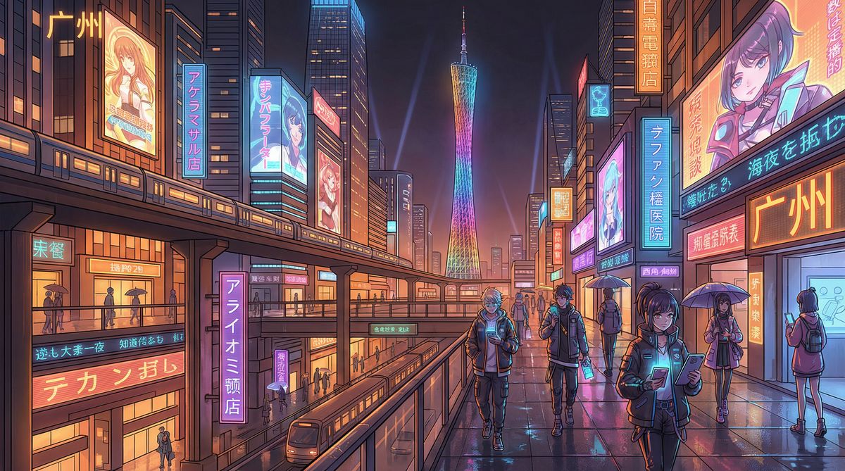 暗网动漫-广州动漫城夜景